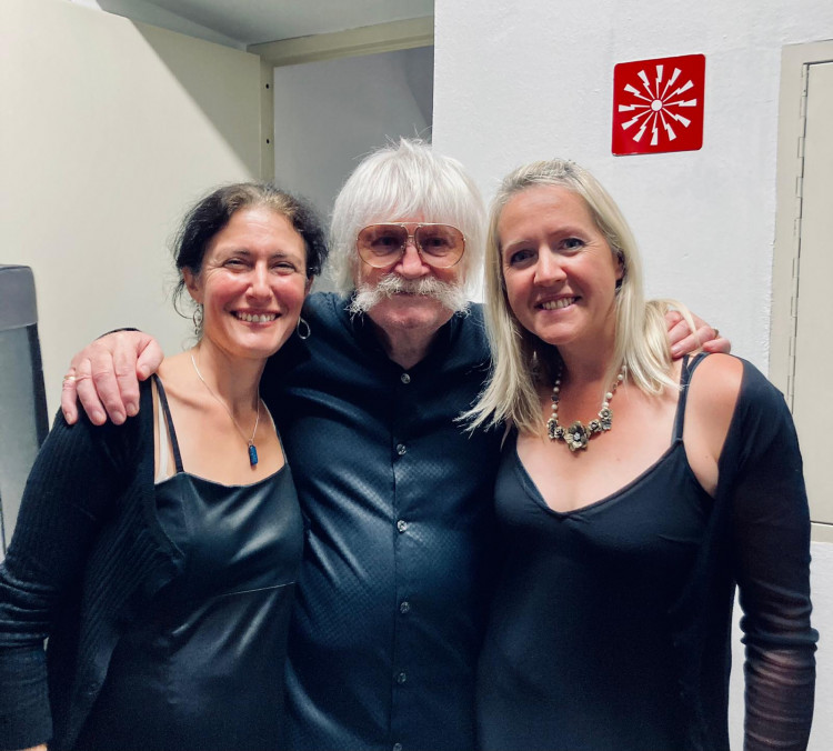Sir Karl Jenkins with Helen (left) and Elizabeth (right)