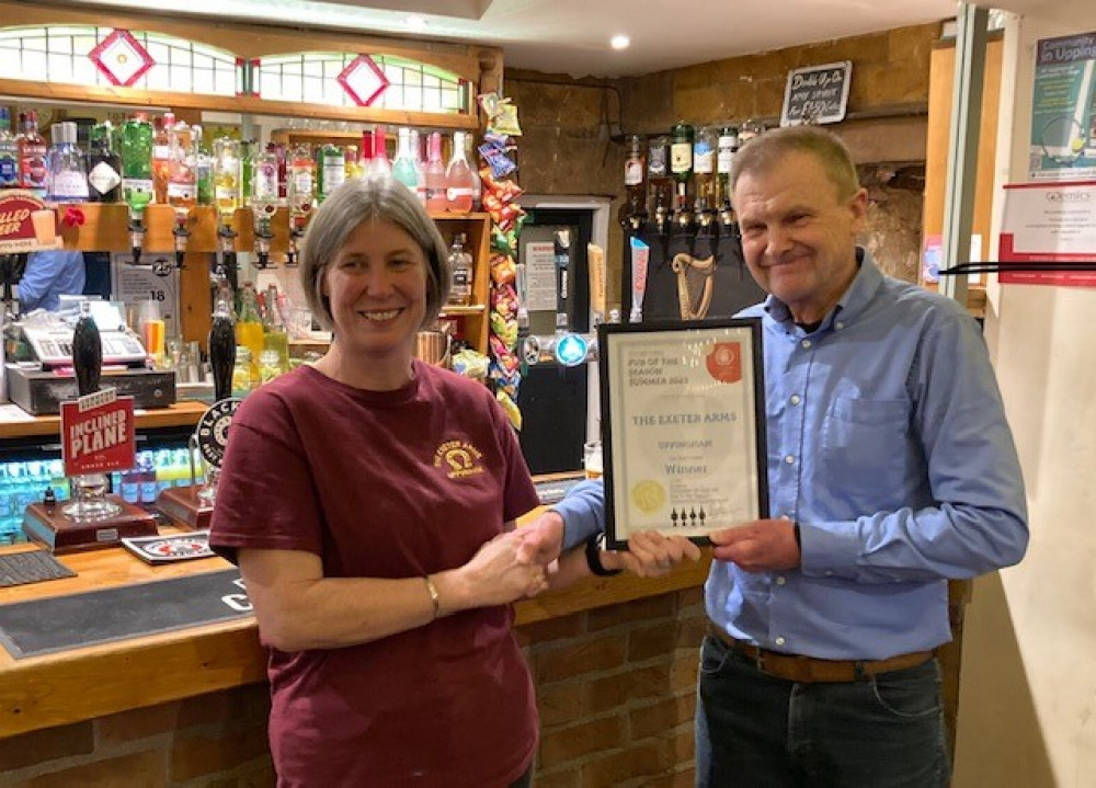 The Exeter Arms in Uppingham has won a prestigious Rutland CAMRA award. Image credit: Rutland CAMRA.