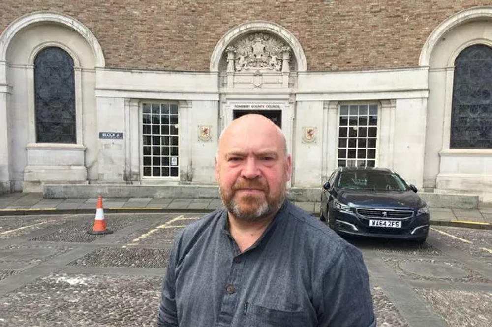 Somerset Council leader Cllr Bill Revans outside County Hall, Taunton. (Daniel Mumby)