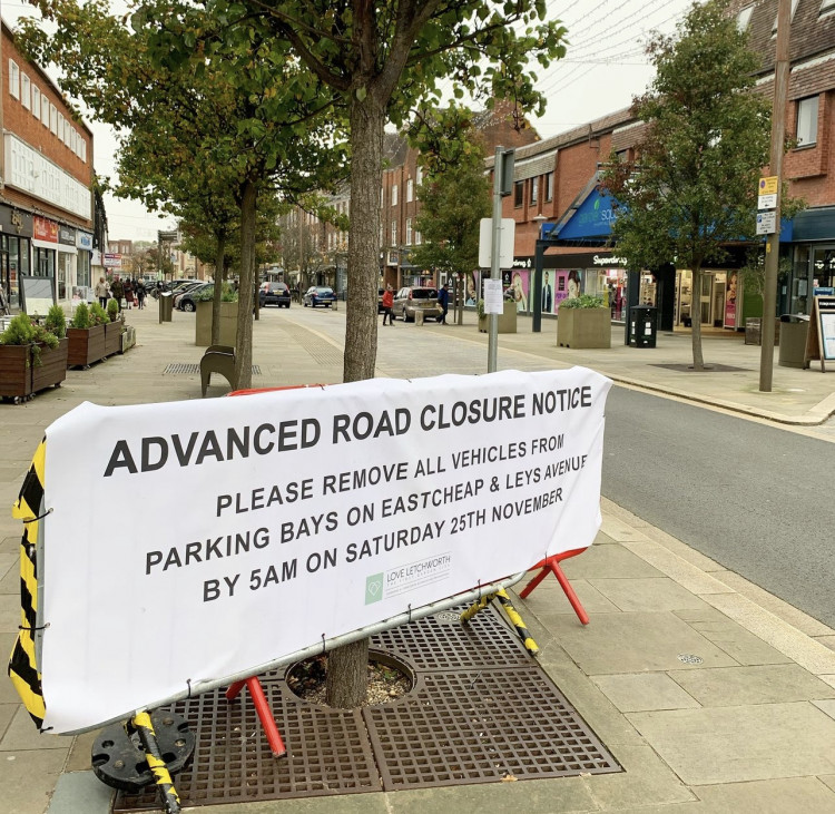 Don't forget about town centre road closures and adhering to vehicle restrictions ahead of the Letchworth Christmas Lights Switch On. CREDIT: Love Letchworth 