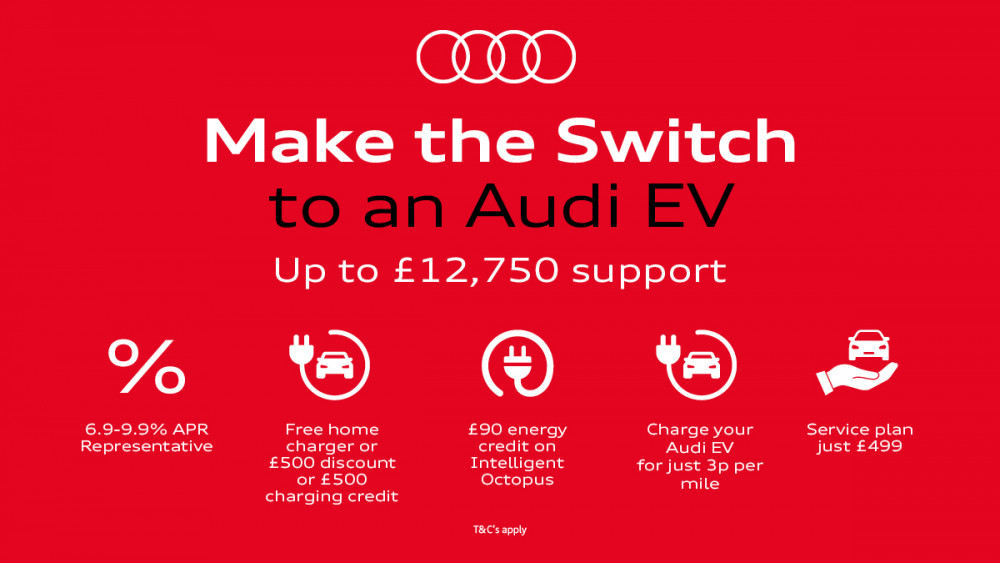Swansway is offering customers up to £12,750 support to make the switch to an Audi EV (Swansway Motor Group).