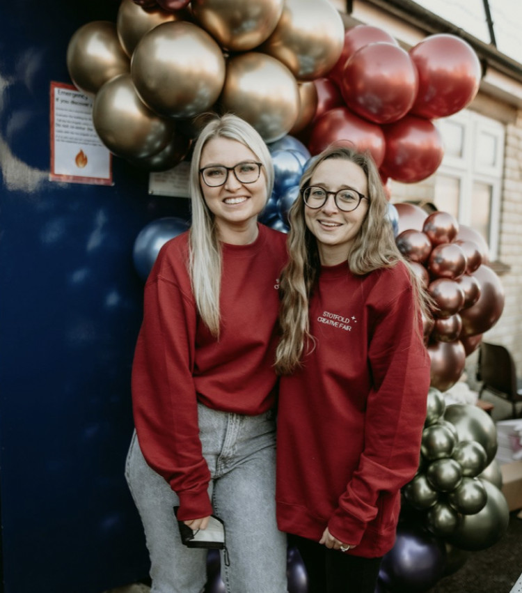 Stotfold Creative Fair organiser Sam King (right) with pal and co-organiser Kristie Furniss. See Letchworth Nub News for more on this brilliant festive event