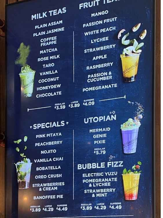 Bubble Tea Time Menu - Takeaway in London, Delivery Menu & Prices