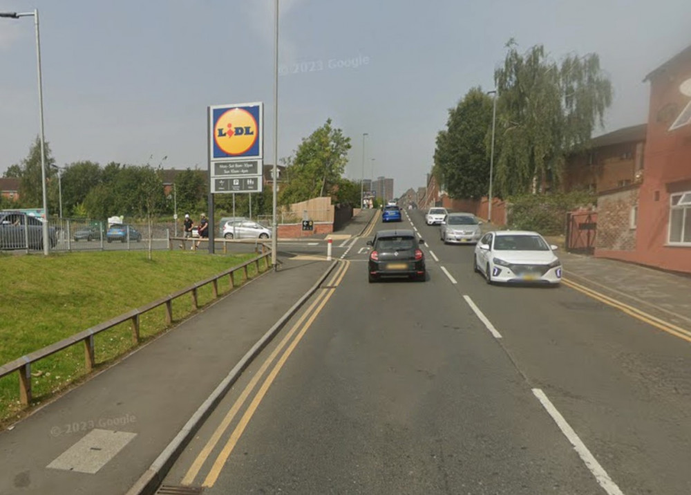 The victim, a man in his 20s, was walking behind the Lidl car park on Lichfield Street, Hanley (Google).