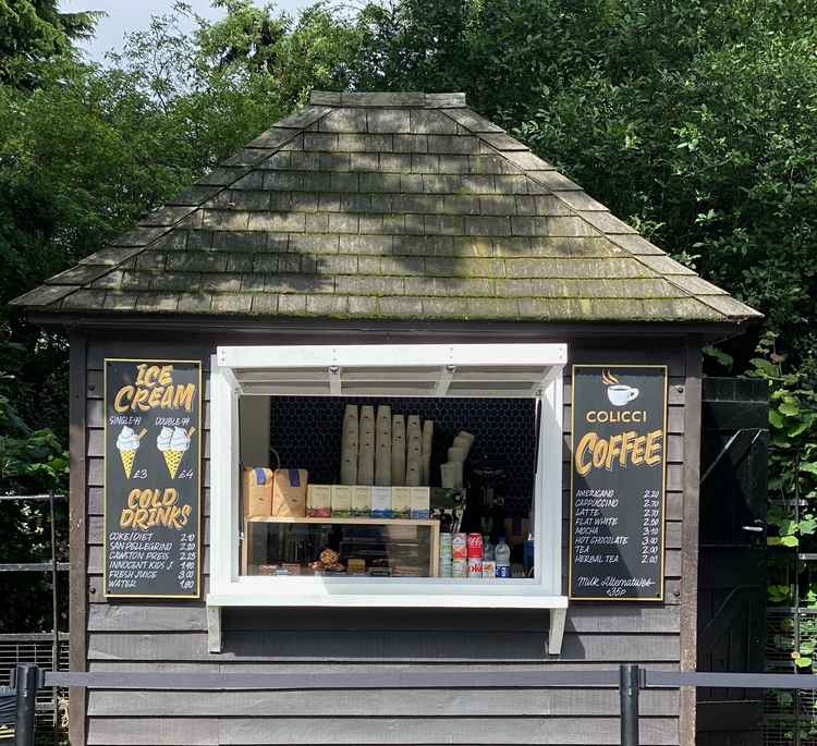 An old keeper's hut at Kingston gate in Richmond Park has been turned into a coffee kiosk (Credit: Bikeboy via Geograph)