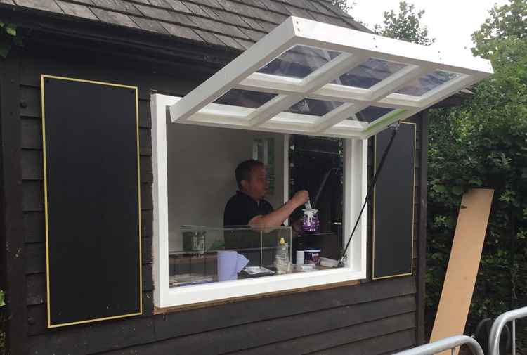 The new coffee kiosk prepares to open (Credit: Friends of Kingston Gate @friendsofkings1)