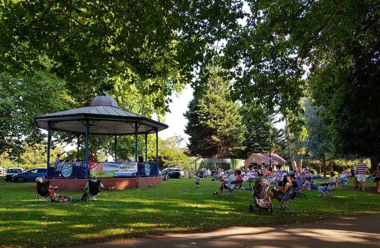 An open-air concert at the bandstand in Canbury Gardens (Credit: Canbury Bandstand Concerts)