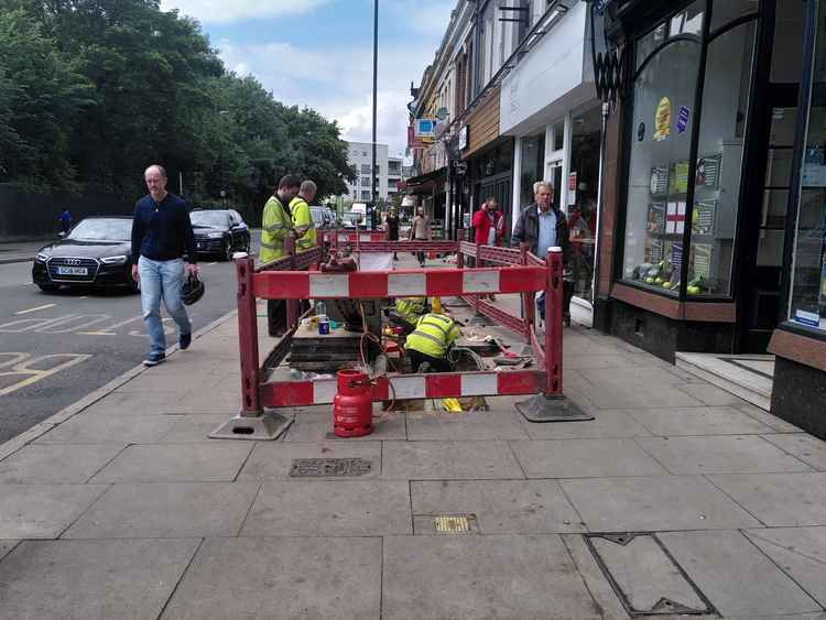 Work to get the power up and running in Raynes Park again (Credit: Tara O'Connor)