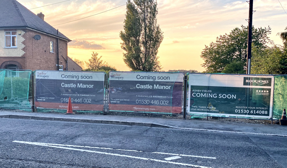 The Nottingham Road entrance to what will be the new Money Hill estate. Photo: Ashby Nub News