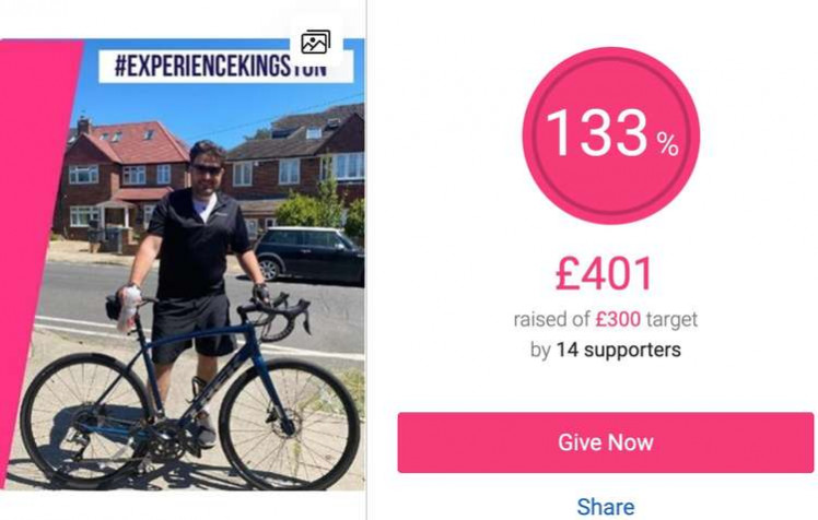 James Johns who runs Experience Kingston has already raised more than £300 for Breast Cancer Now with his fundraiser