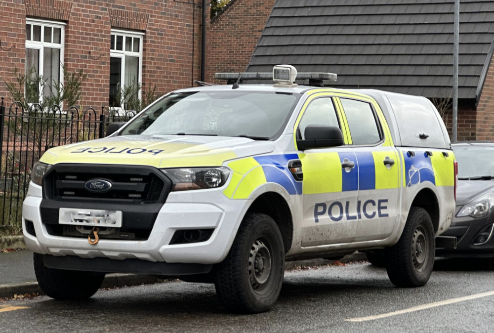 A Cheshire Police car in Hurdsfield, Macclesfield, last week. (Image - Macclesfield Nub News)