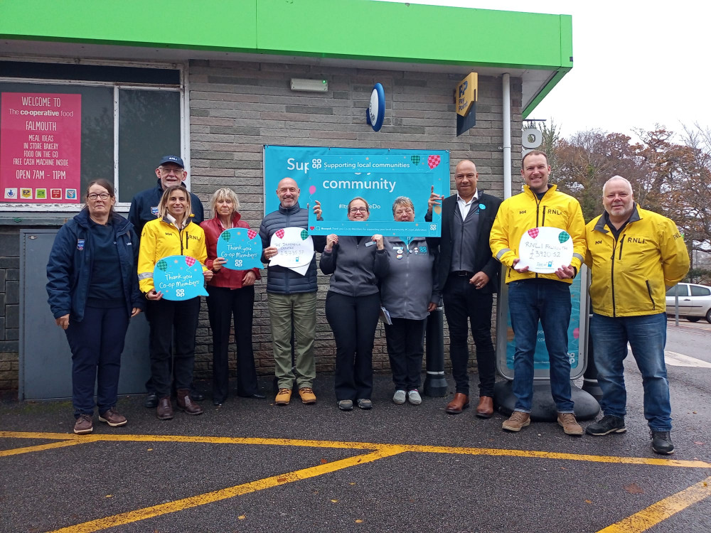 The Dracaena Centre and RNLI Falmouth were presented with thousands of pounds of extra funding from the Co-op (credit: Co-op)