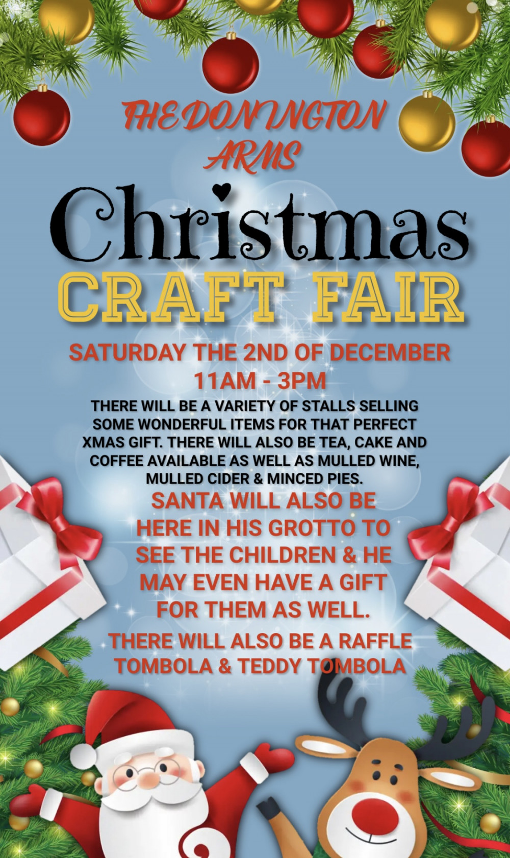 Christmas Fair and Santa's Grotto at The Donington Arms, Donington Le Heath, near Coalville