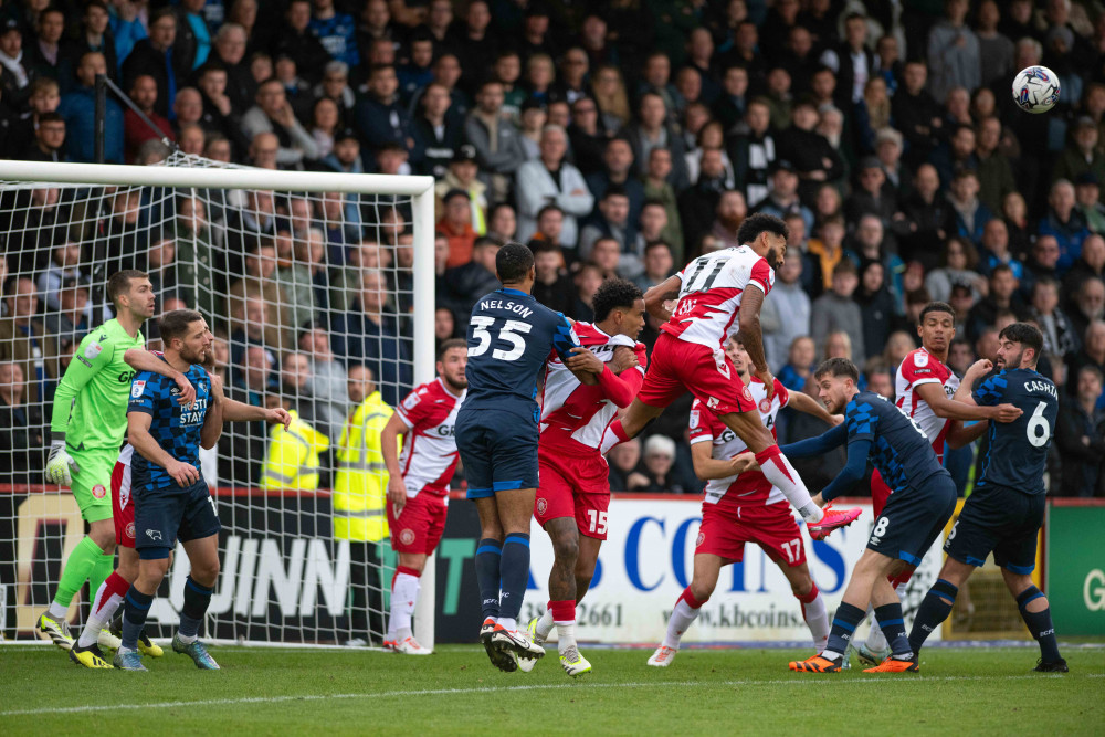 In-form Stevenage host Peterborough at the Lamex on Tuesday evening. PICTURE: Boro beat Derby County 3-1 last month. CREDIT: Gregory Evans for Nub News 