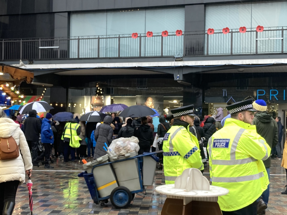 A large police presence was deployed to Stockport town centre and Edgeley on Wednesday as part of Operation Rimini and Operation Acquire (Image - Alasdair Perry)