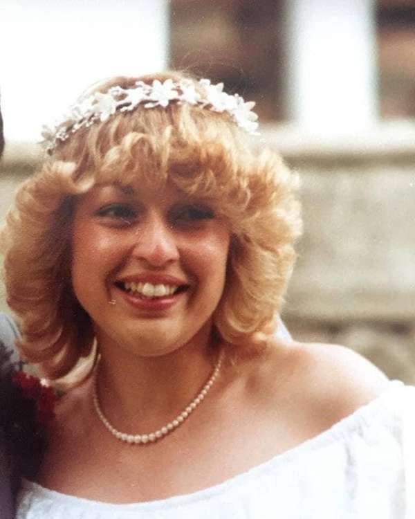 Sue on her wedding day. The mother-of-two moved to Surbiton and Berrylands after her wedding (Courtesy of Sue Martin's family)