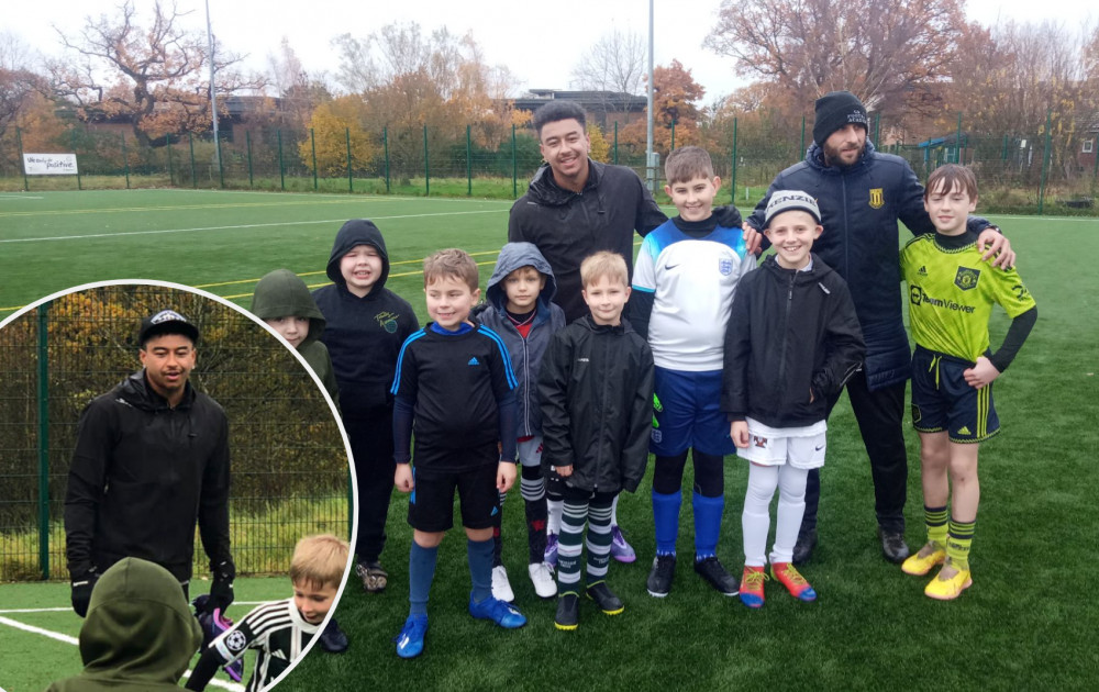 GN15 Football Academy, based in Gatley, welcomed Jesse Lingard to a training session on 19 November (Images - GN15)