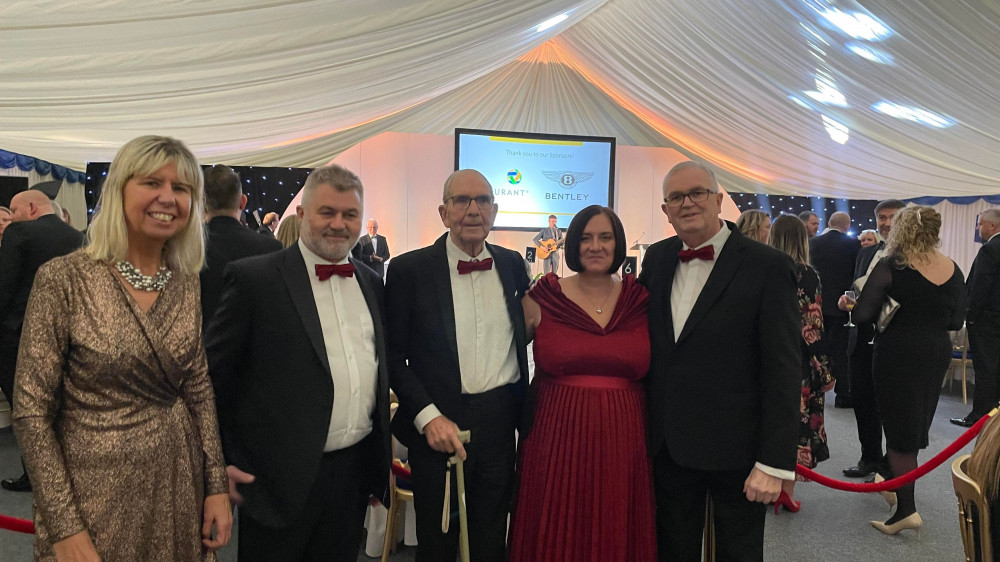 Sandbach Nub News Editor, Deborah Bowyer, with members of the Stroke Survivors Speech and Language Support Group at the awards night. (Photo: Arthur Harding)