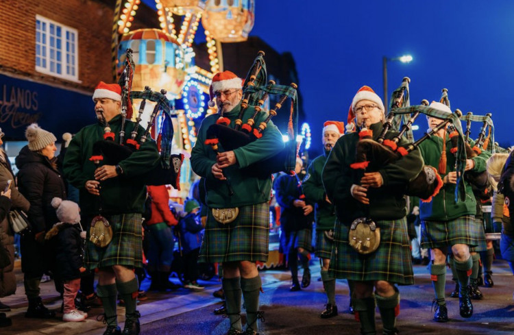 A brilliant day: Hard-working Letchworth BID team and Love Letchworth thank residents for best ever Christmas Lights Switch On. CREDIT:  Emily Packman 