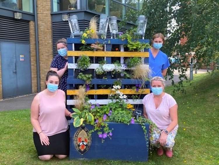 The Physiotherapy Department won Best Creative for their planter, which featured a drip watering system (Image: Kingston Hospital)