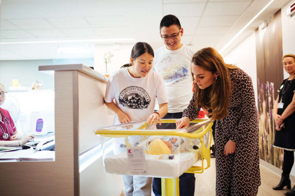 The Duchess of Cambridge visited Kingston hospital's maternity unit in 2019. Lead Midwife Frances Rivers (left) has now been nominated for a national award (Image: Kingston hospital)