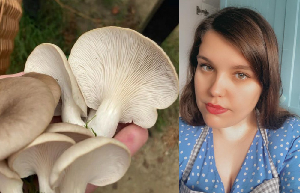 Zoe Young, with some foraged mushrooms that will be enjoyed over the festive period. (Image - SWNS)