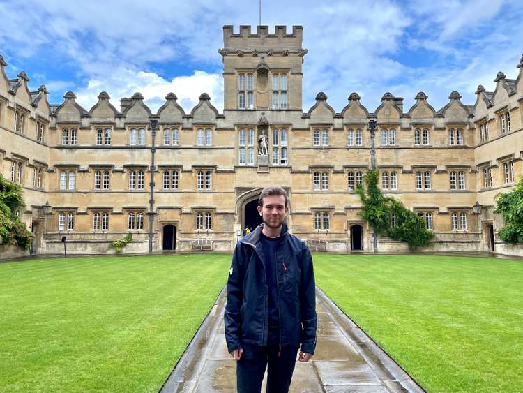 Panu Hietanen at University College, Oxford. Panu will be reading Mechanical Engineering there after getting 4A*s (Image: Kingston Grammar School)