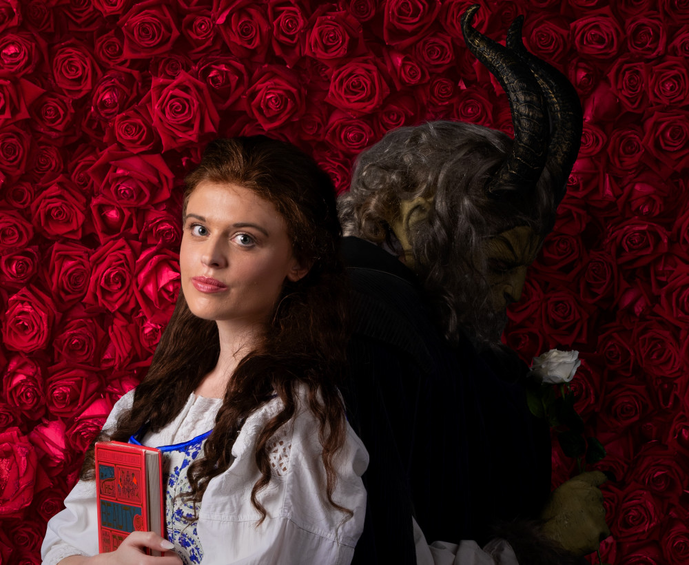 Beauty (Paige Phelps) finds true love within for the Beast (Ben Ionoff) (Photo credit: Robert Warner/Image Composition by Lewis Sully)