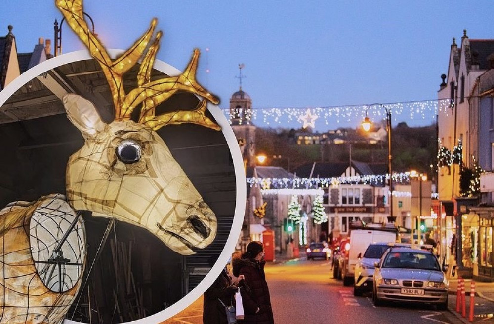 The Giant Reindeer from the Cowbridge Christmas Parade