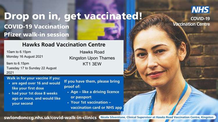 16 and 17-year-olds are eligible for Pfizer vaccines there this week (Image: Kingston Council)