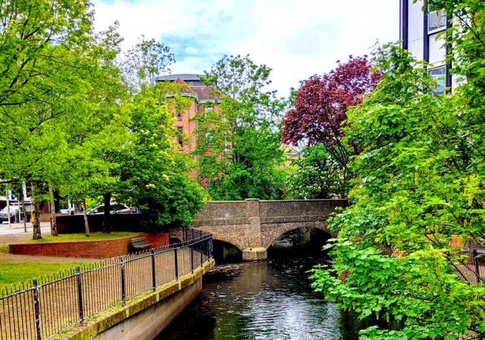 The Hogsmill river in Kingston town centre - will you be visiting today? (Image: Nub News)