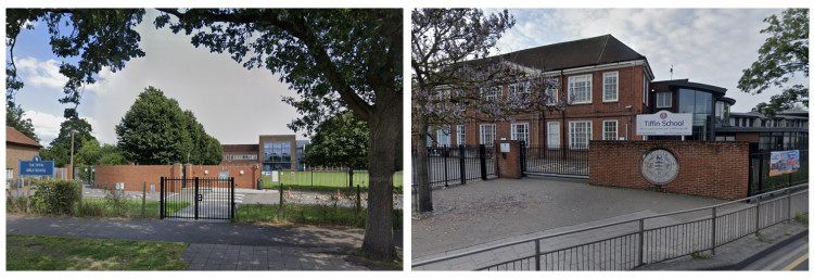 The Tiffin Girls' School (left) and Tiffin School (right). (Photo: Google Maps)