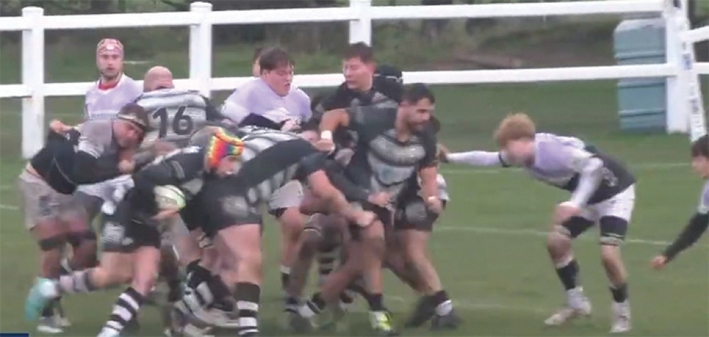 Thurrock's pack bulldozed their way to a late penalty try as the match tide turned.