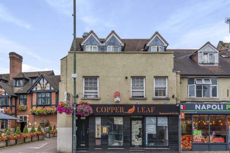 The flat is above the Copper and Leaf restaurant on Hampton Wick high street