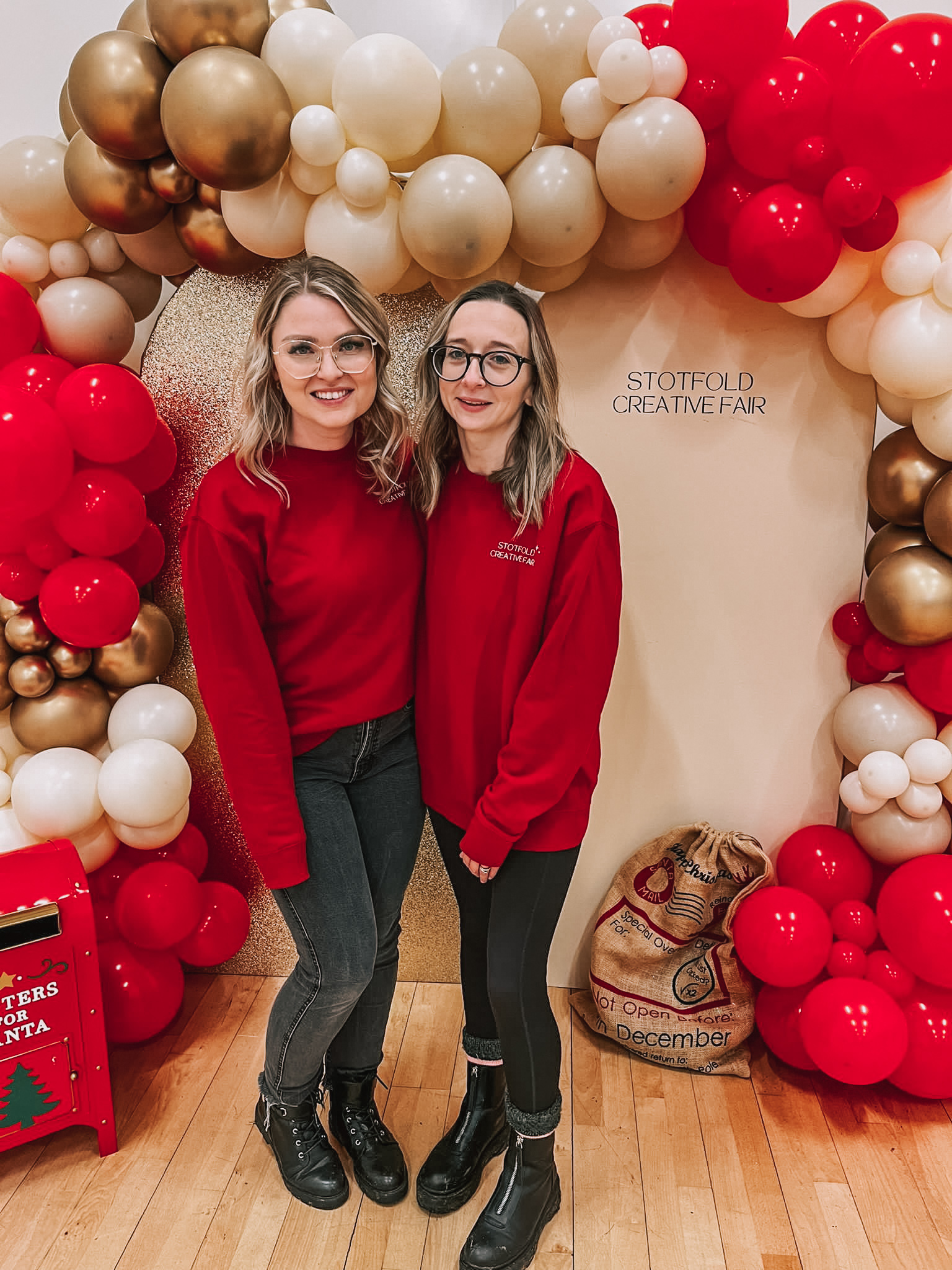 Stotfold Creative Fair organiser Sam King (right) with pal and co-organiser Kristie Furniss 