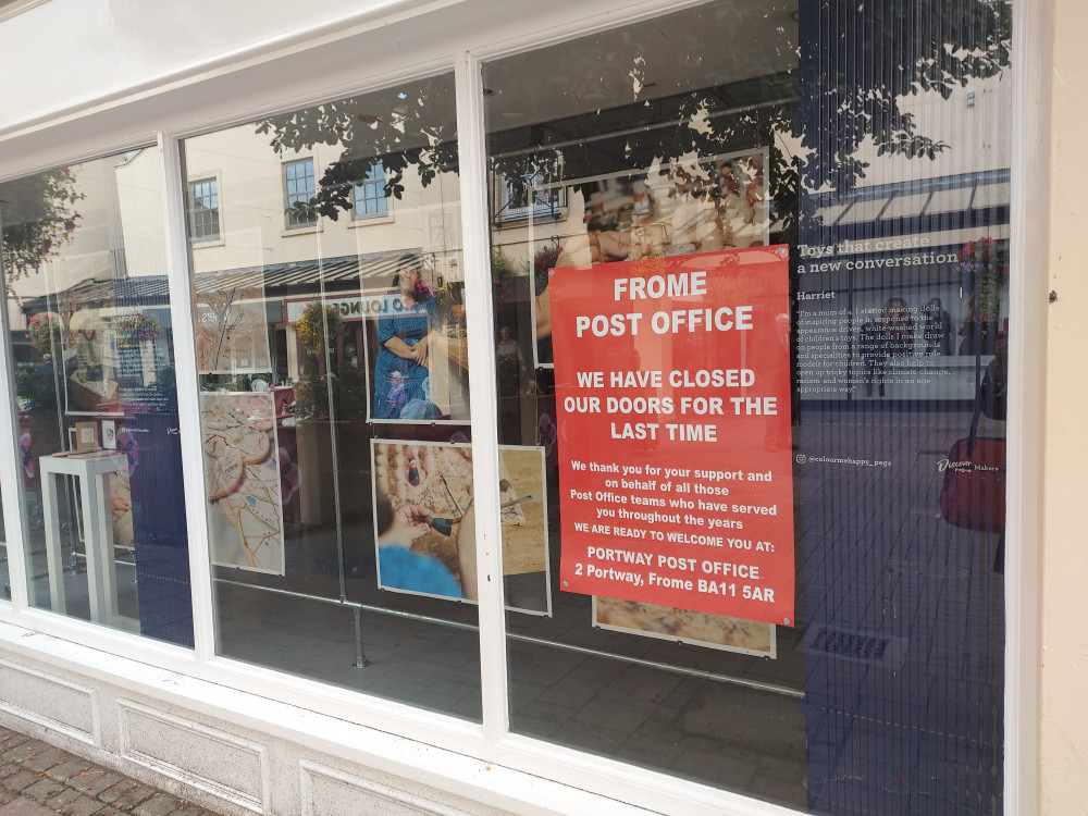 The post office in the Westway Frome closed September 2022