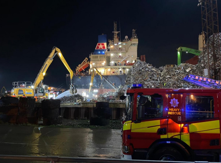 The scene at Port of Tilbury this evening.