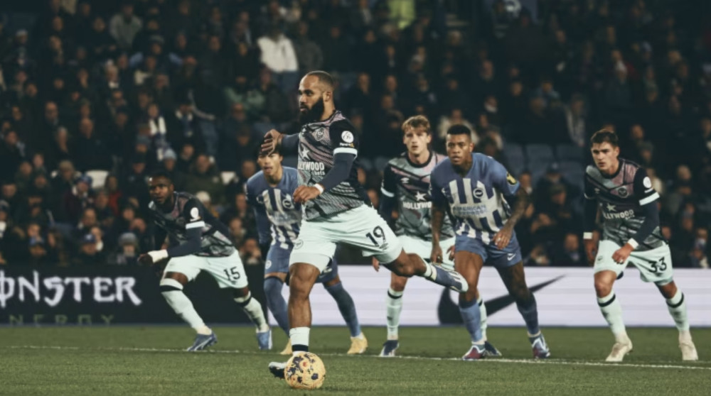 Bryan Mbeumo ignites Brentford, but Hinshelwood's quality header secures Brighton's 2-1 win (credit: Brentford FC).