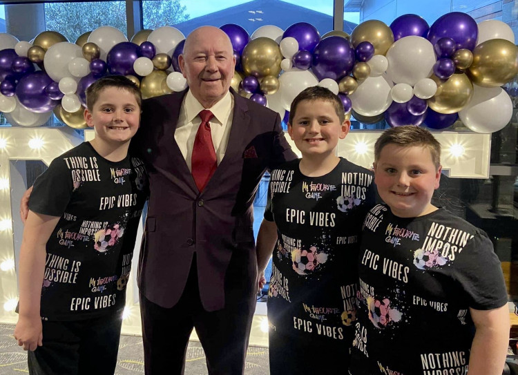 The Turner Brothers with show organiser Denis Roberts.