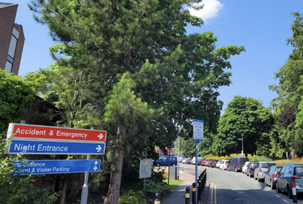 A sign for Macclesfield Hospital's emergency department - of Victoria Road. (Image - East Cheshire NHS) 