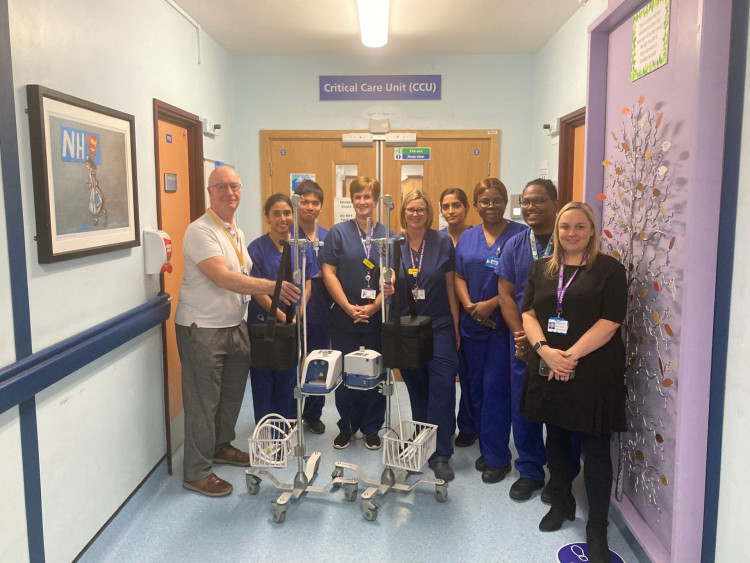 Alan Ursell, Chairman of the League of Friends, along with the staff at Basildon Hospital and Mid and South Essex Hospitals Charity