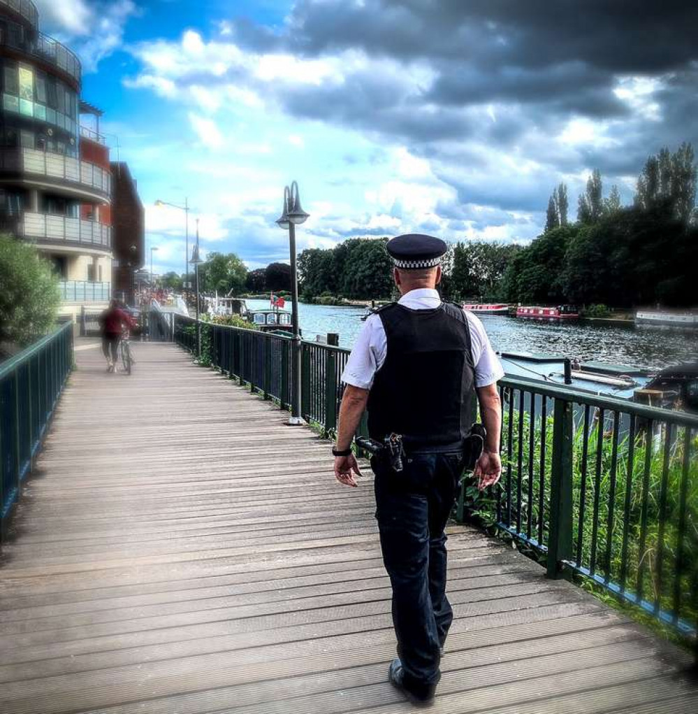 A police officer in Kingston town centre (Image: Kingston police)