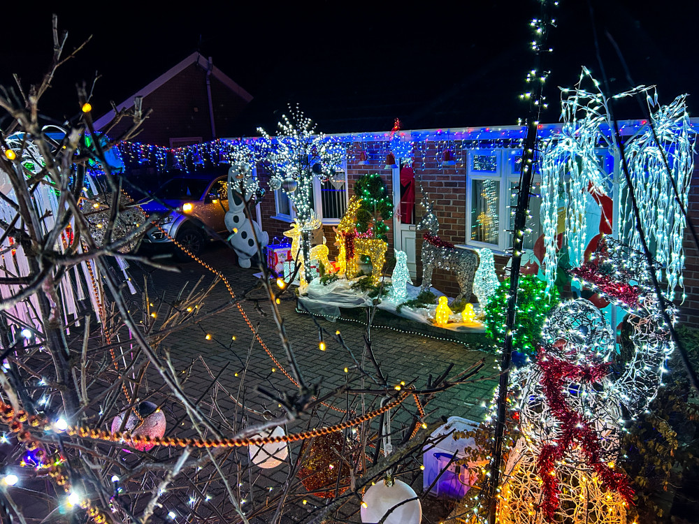 Allyn Nightingale, has dressed up his bungalow and driveway on Rope Bank Avenue with bells, baubles, dozens of different coloured lights, lit-up trees and illuminated characters (Jonathan White).