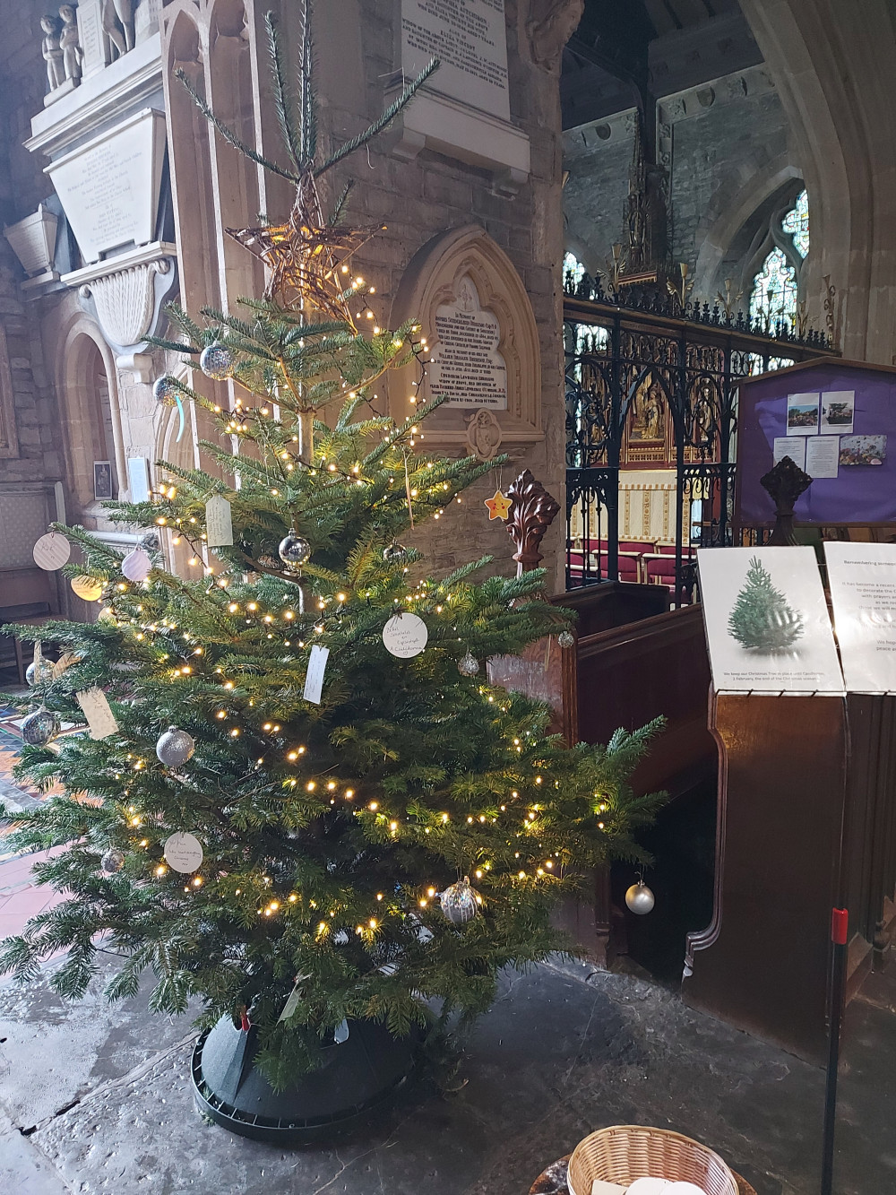 You can tie your thoughts for those missing on this remembrance tree at The Church of St John the Baptist in Frome