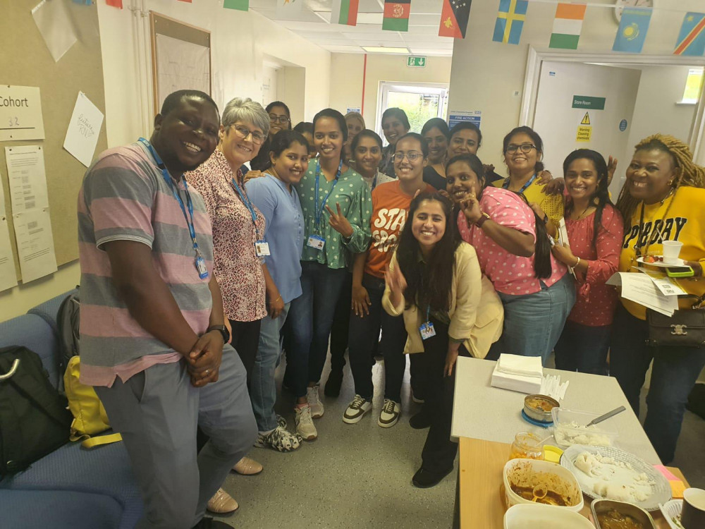 ULHT internationally educated nurses at an 'eat and greet' event. Image credit: ULHT. 