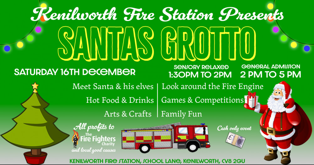 Santa's Grotto is coming to Kenilworth Fire Station on Saturday 16 December 2023 (image supplied)