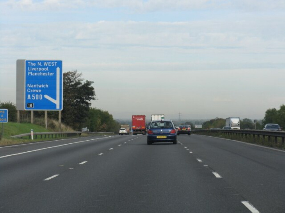 On Wednesday 13 December, Cheshire Police stopped a taxi near to the Junction 16 of the M6 (Crewe Barthomley) (Wiki Commons).