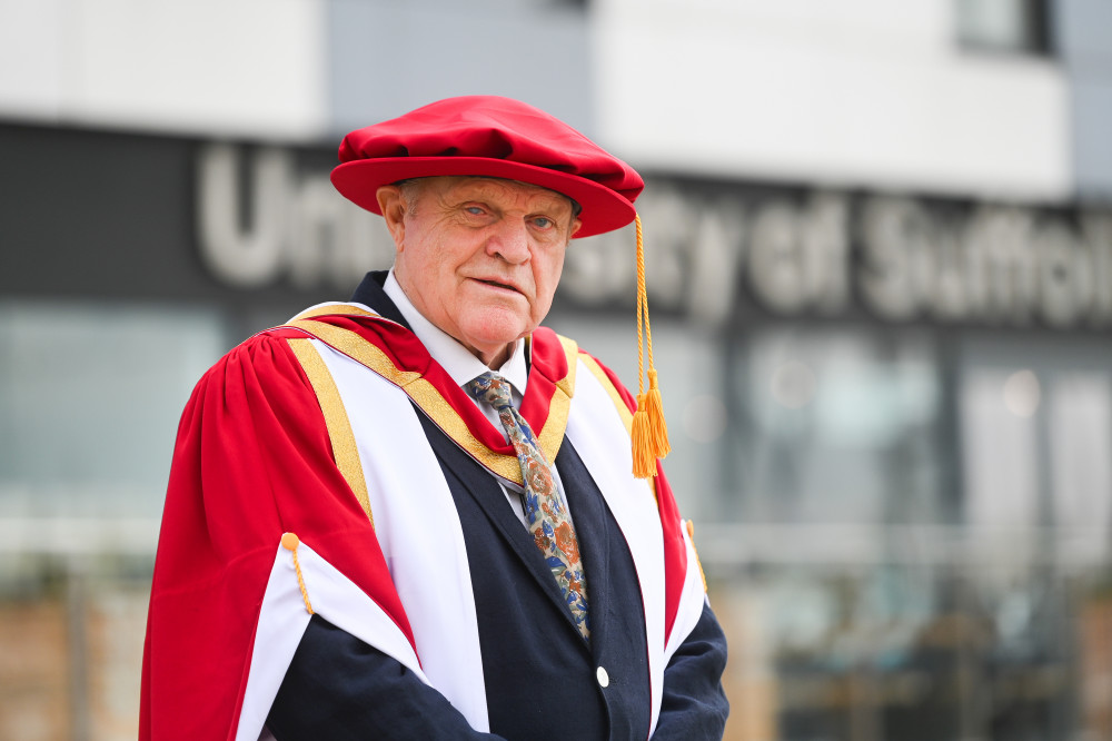 Shotley's Charlie Haylock, Suffolk dialect expert, who was given an honorary degree (Picture: University of Suffolk/Gregg Brown Photography)