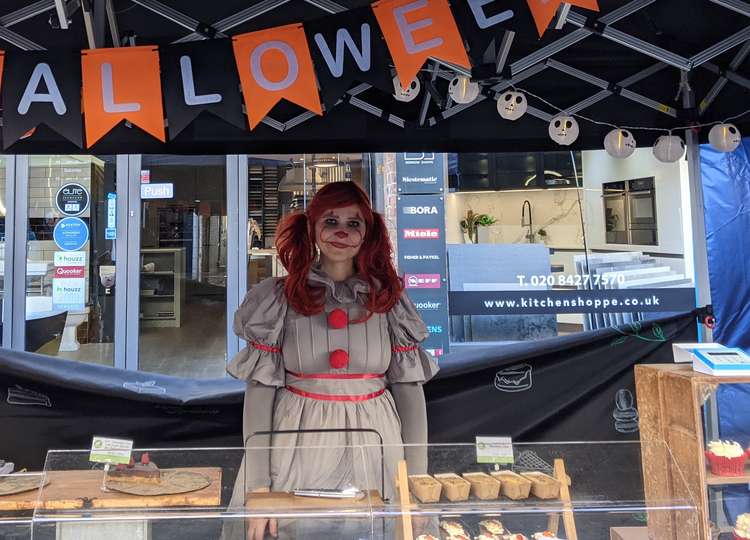 Marisa who runs Cakes Free From also joined in on the Halloween theme (Image: Ellie Brown)