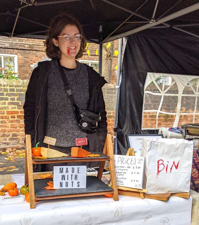 Sophie with her cheese which was almost sold out (Image: Ellie Brown)